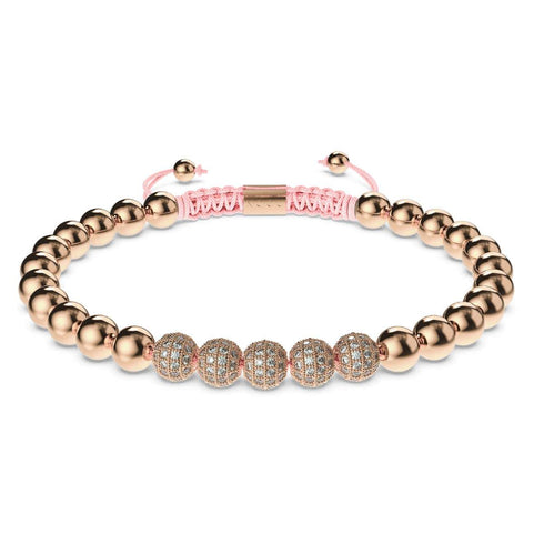 18 Karat Roségold | Gala-Armband mit Kristallpavé | Rosa